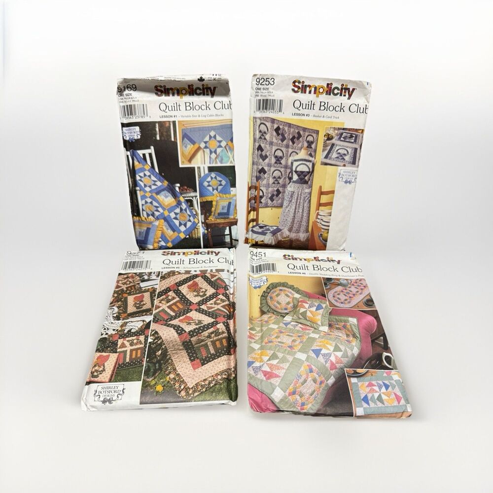 Simplicity Quilt Block Club Sewing Patterns Lot of 4 9169 9253 9371 9451